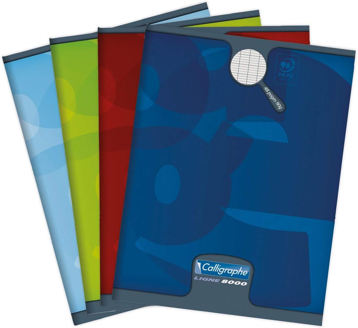 ClairefontaineRef 108712C - Calligraphe Staple bound Spine Notebook (24 Sheets) - 17 x 22cm, Séyès Ruling, 90gsm Vellum Paper, Offset Card Cover, Assorted Colours