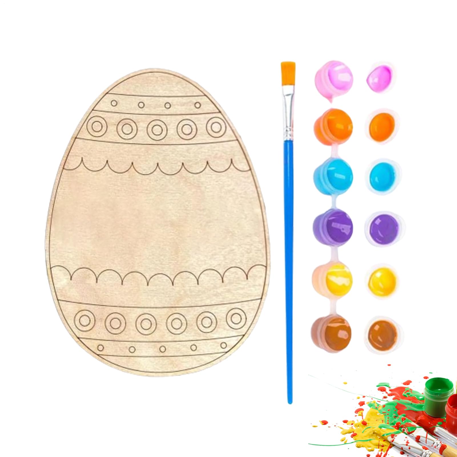 Generico Uova di Pasqua in Legno da Decorare Set per Creazioni in Legno