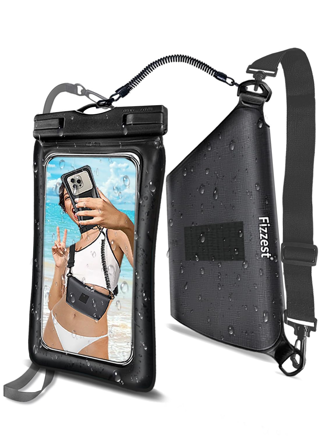 Fizzest Cell Phone Waterproof Protector Pouch for Swimming Floating，Beach Vacation Essentials,Fanny Packs for Women and Men，Phone Bag Case，Compatible