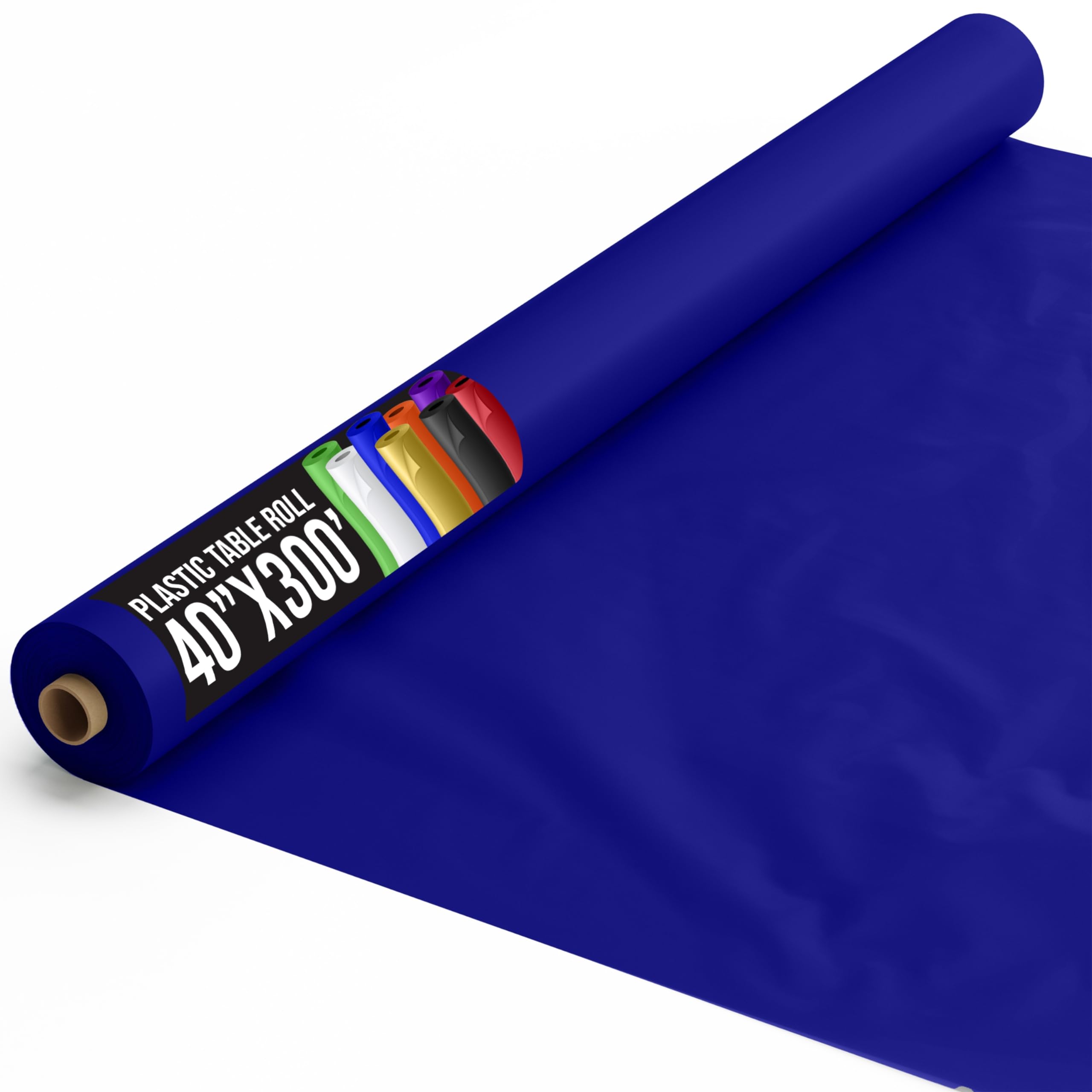 Exquisite Premium Quality Plastic Table Cover Banquet Rolls 40" X 300' (Navy)