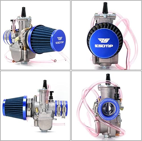 Miniatura 3 de Carburador mejorado con cámara de flotador transparente con kit de filtro de aire de admisión, aguja de inyector ajustable para scooter,