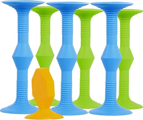 Juego de dardos de silicona para lanzar, juego seguro para interiores y exteriores para niños y familia (tamaño grande, 7 piezas, se pega fácilmente)