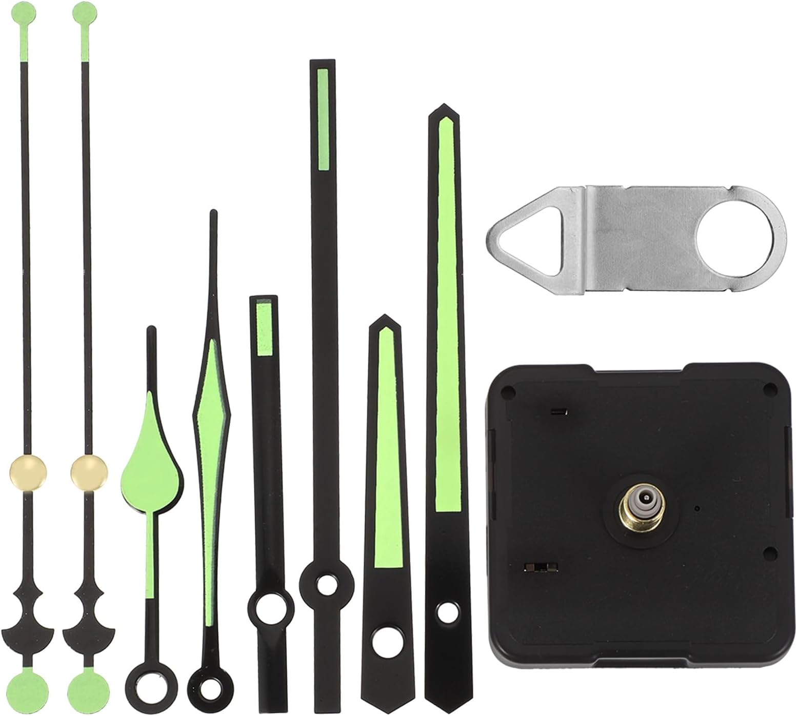 Luminous Clock Movement with Glow in The Dark Hands Battery Operated Clock Mechanism Replacement for Wall Repair DIY Kit