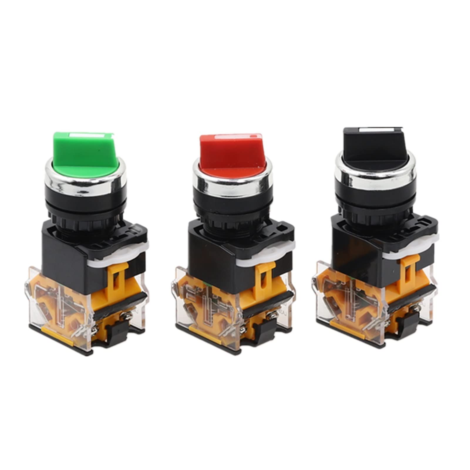 Interruptor basculante ON/Off ， Selector autoblocante de 22 mm, 1NO/1NC, 2/3 posiciones, interruptores rotativos DPST, 4 tornillos, 10 A, 400 V