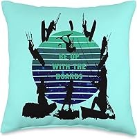 Vista 1 de Kitesurf Gifts and Surf Lover Tees by taiche Kitesurfers Be Up with The Boards Retro Style 3 - Almohada de 16 x 16 pulgadas, multicolor