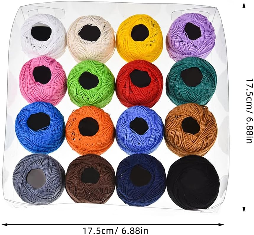 16 Color Embroidery Floss Cross Stitch Threads Stitch Line Friendship Bracelets Craft Floss for Crochet Hardanger Cross Needlepoint Hand Embroidery