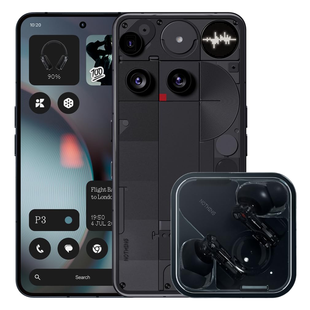 Nothing Phone (3) 256GB Black – Unlocked 5G Smartphone with Triple