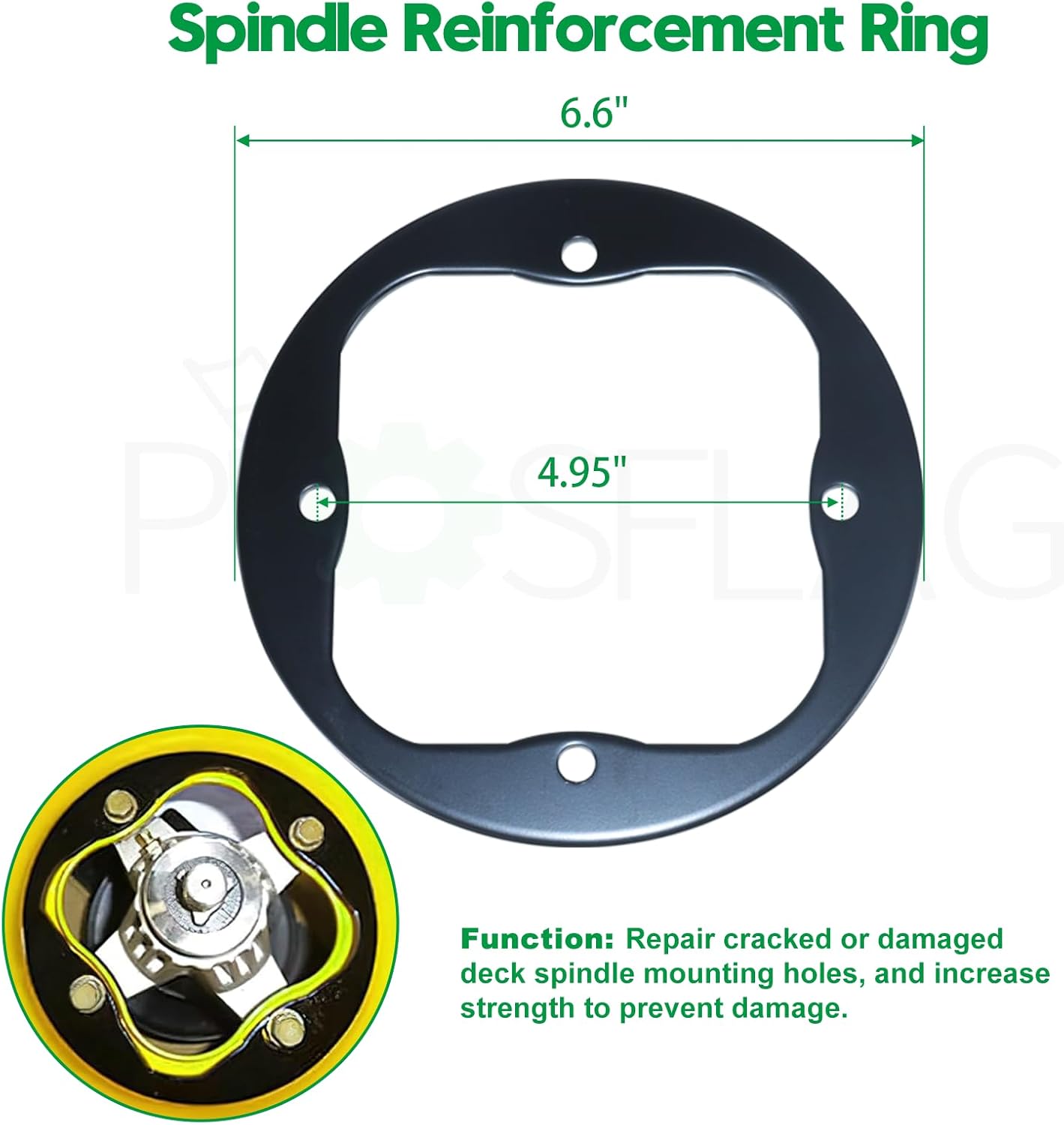 2 Pack 918-04822B Spindle Assembly Kit with 756-04129 Idler Pulley with Spindle Reinforcement Ring Replaces 918-04822A 918 04822B 918 04822A 91804822B for Craftsman 42 inch LT2000 LT1500 Decks