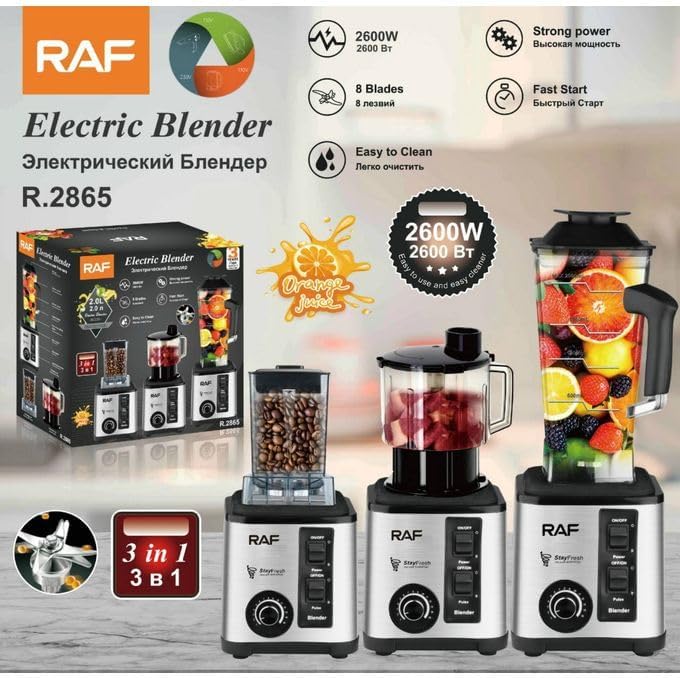 RAF R.2865 3-in-1 Blender, Chopper, and Grinder components