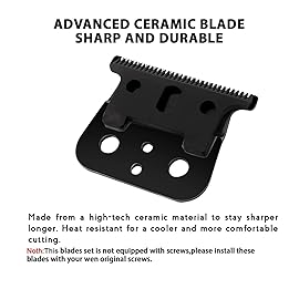 2 Pcs Replacement Blades Compatible with Andis 04710 and Andis 04521 hair Trimmer Compatible with Andis T Outliner & GTX Trimmer(Black)