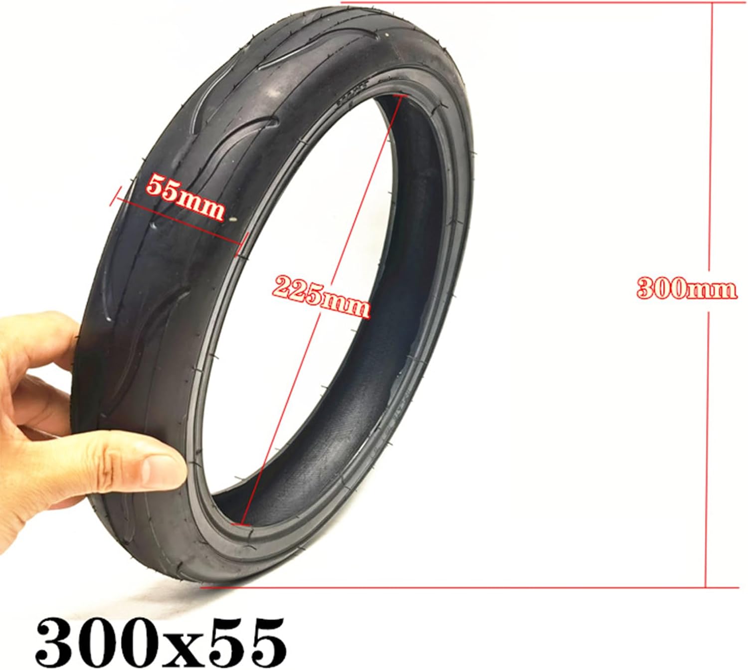 Electric Scooter Tires, 300x55 Anti-Skid Wear-Resistant Inner and Outer Tires, for 12" Stroller/Kids Pram Pneumatic Tire Replacement Parts,2pcs