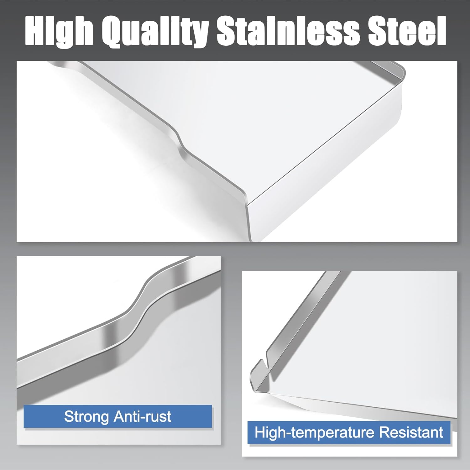 Criditpid Drip Tray for Traeger Ironwood 650 Parts, Redland, Redland XL, KIT0438, Stainless Steel Drip Tray for Traeger Replacement Parts, Drip Pan Heat Baffle for Traeger Pellet Grills Accessories