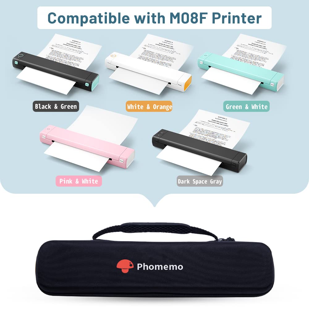 Phomemo M08F Wireless Tattoo Transfer Stencil Printer Green& M08F Case Black, Tattoo Transfer Thermal Copier Machine with 10pcs Free Transfer Paper, Tattoo Printer Kit for Tattoo Artists