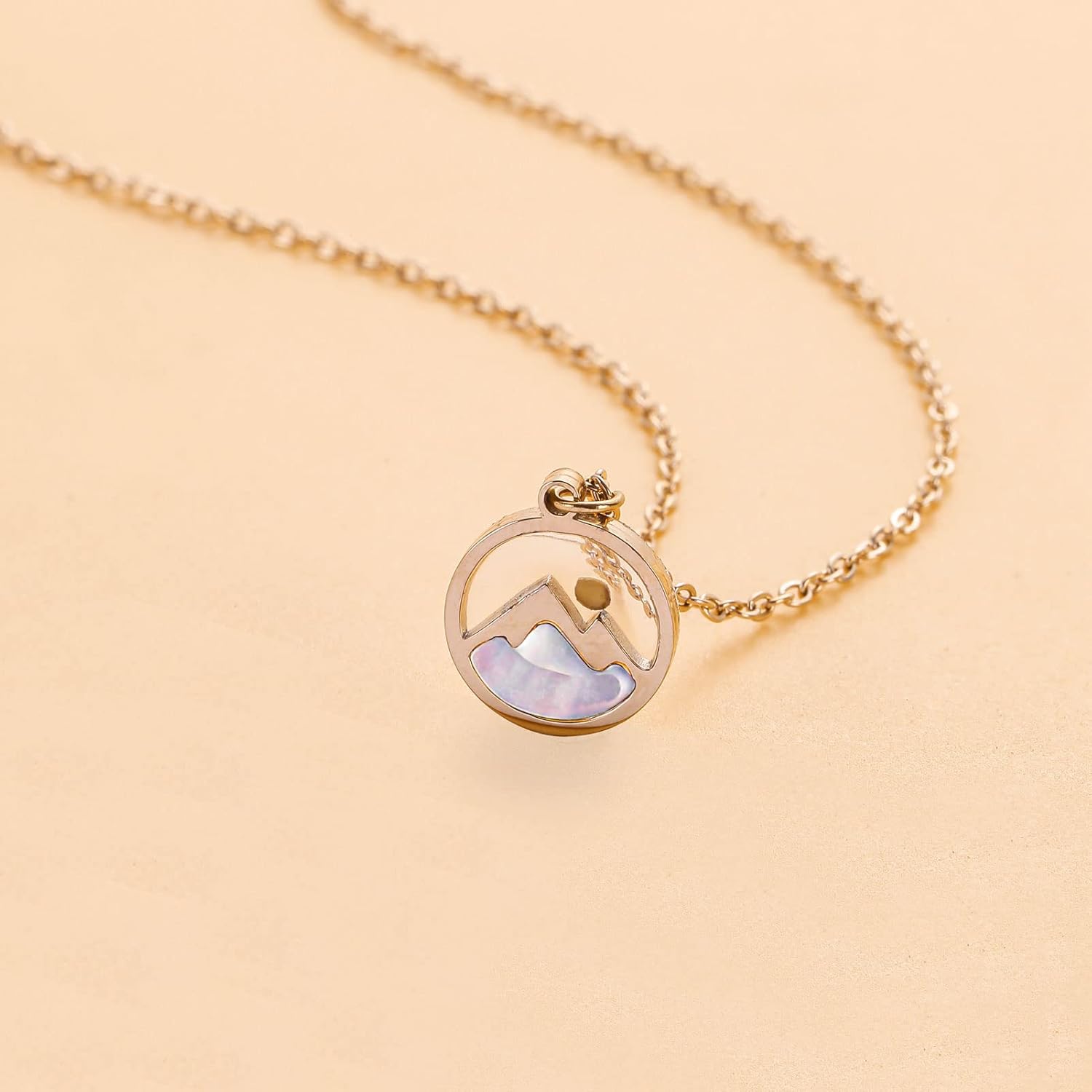 Dainty Gold Plated Stainless Steel Faith Necklace for Women Tiny Move Mountains Charm Choker Christian Jewelry Gift - Image 4