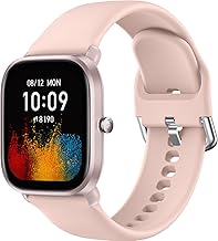 Higgs Silicone Strap Compatible with Amazfit Bip 3/3pro/Bip U pro/Bip S/Bip S Lite/Bip Lite, 20 mm Sport Straps for Amazfit GTS 2 Mini/GTS 3 42 mm, Bracelet for Amazfit GTS 4 Mini Pink