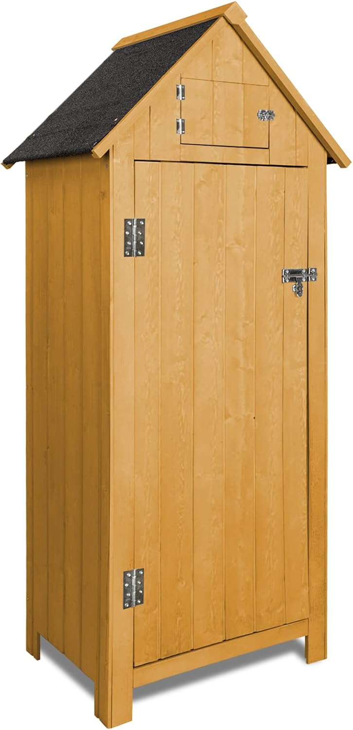 Tulib Outdoor Storage Garden Shed with Doors and Shelves,Waterproof