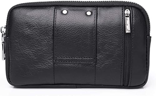 Miniatura 2 de Leather Waist Pack Belt Holster for Men Women Clip Holder Outdoor Travel Cover Pouch Purse Fanny Bag Cell Phone Case