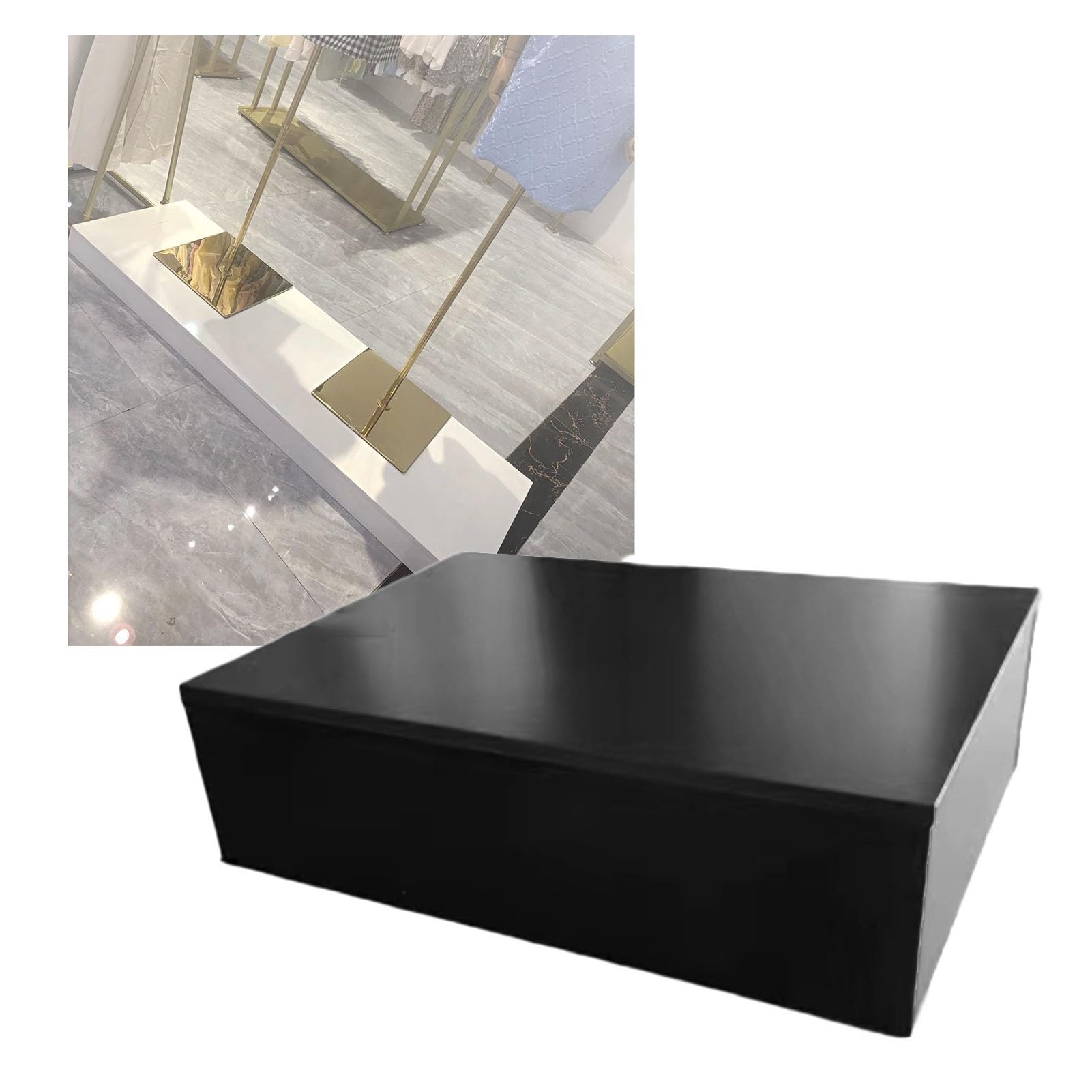 Piedistallo Quadrato, piedistallo per Esposizione di Decorazioni per Eventi, piedistallo Quadrato per Negozio di Abbigliamento, Altezza 10 cm, Gradino per banconi per Negozio di ab