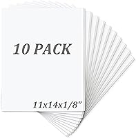 Mat Board Center Pack of 10 Acid-Free White Foam Boards 11x14 Inch 1/8" Thick - Lightweight Durable for Crafts Displays