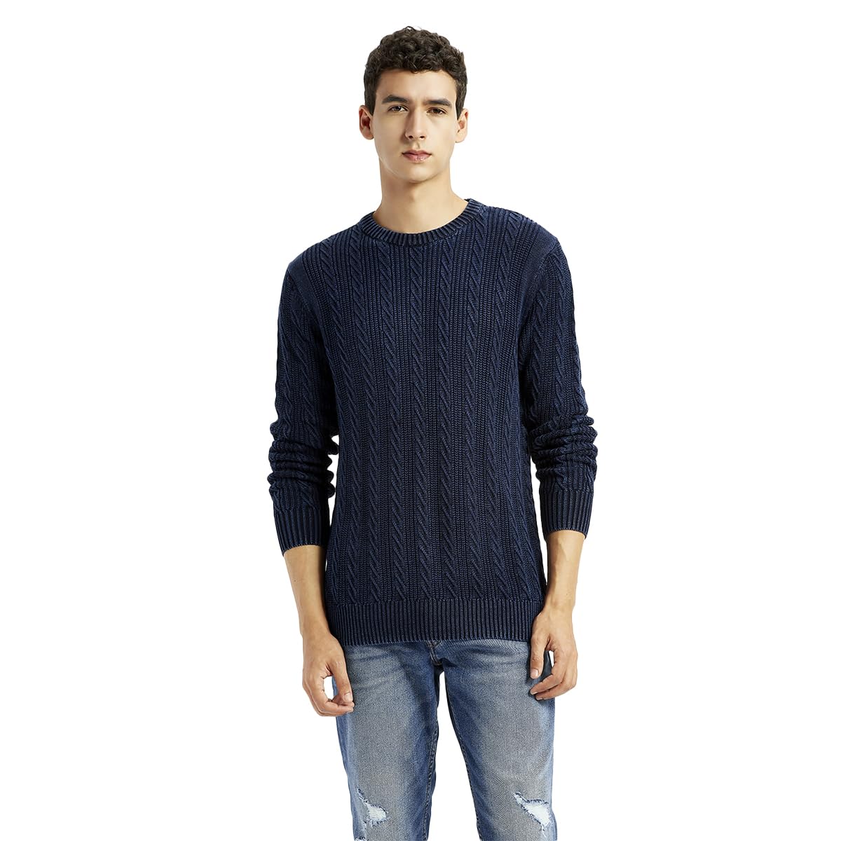 Men's Indigo Crew Neck Sweater-image-32
