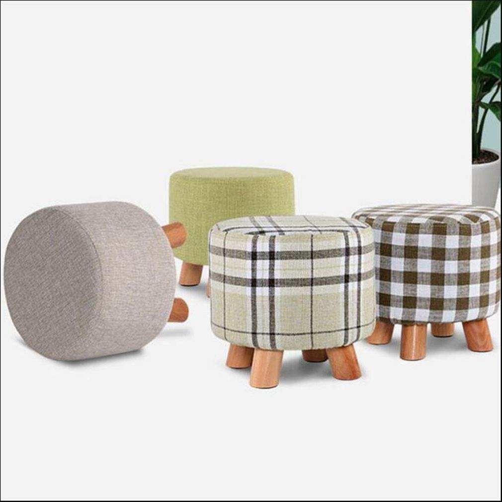 Chaise rembourree pouf nordique en bois de hetre massif et lin gzz