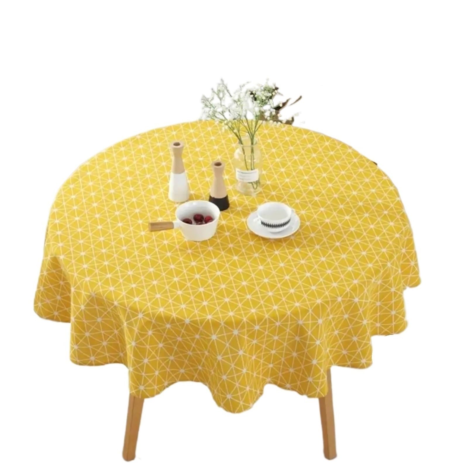 ZHSOAO Polyester Cotton Circular Tablecloth Linen Printed Tablecloths Tea Table Cover for Cafe(Diameter 60cm)