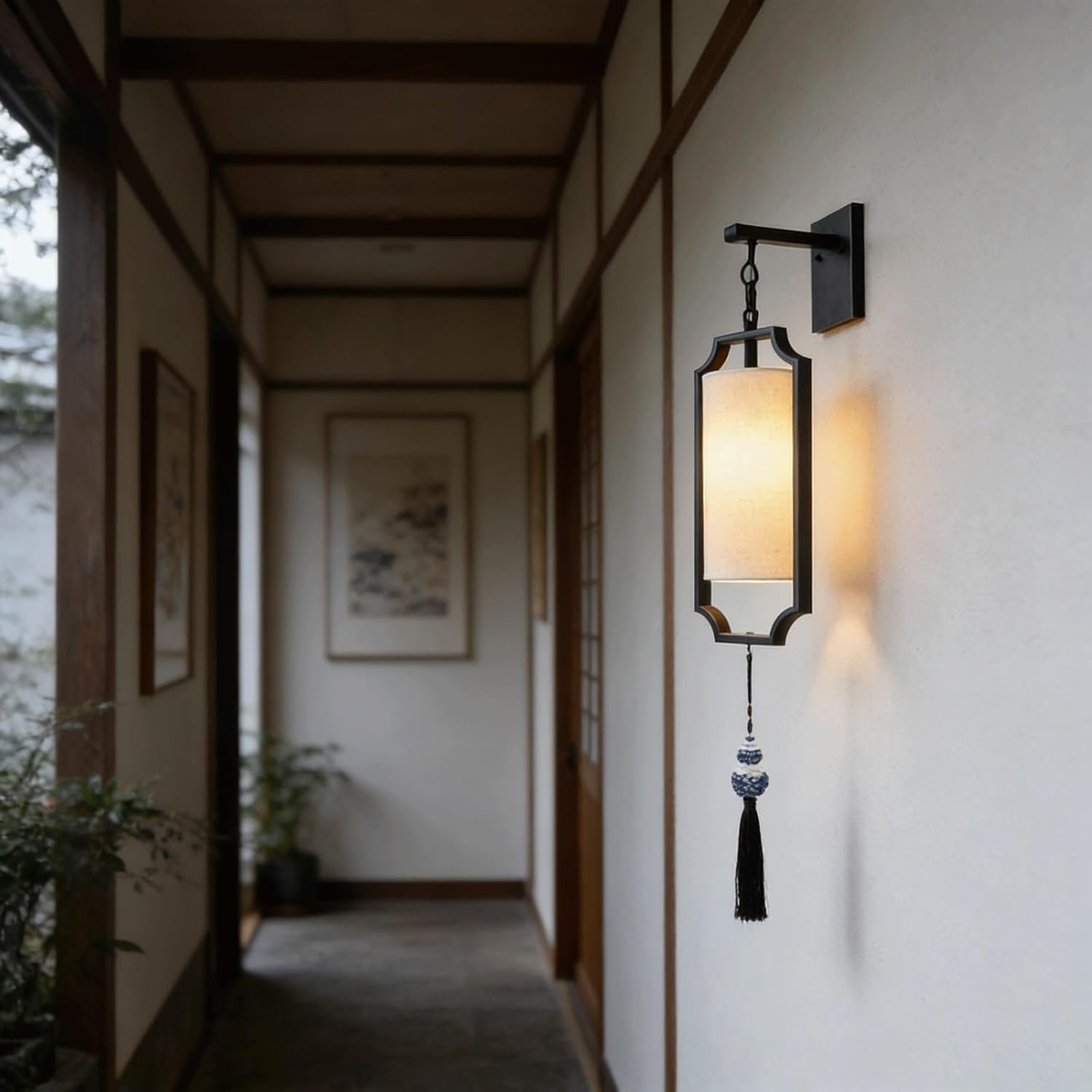 Vintage Fabric Wall Lamp, Traditional Iron Wall Light, Mounted Indoor Fixture for Bedroom, Living Room, Tea Room, Hallway, Restaurant, Entryway, Hotel, Classic Accent Decor Parlor