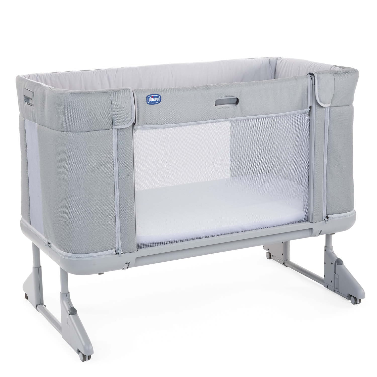 Chicco Next2Me Forever, Culla Neonato Fianco Letto 3in1, Culla che Diventa Lettino Montessori, Fino a 4 Anni (22 Kg), Altezza Regolabile, Buona Circolazione dell'Aria, 4 Ruote, Materasso incluso