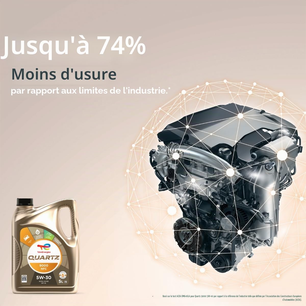 Total Huile de lubrification moteur Total Quartz 9000 NFC 5W-30 5 Litres