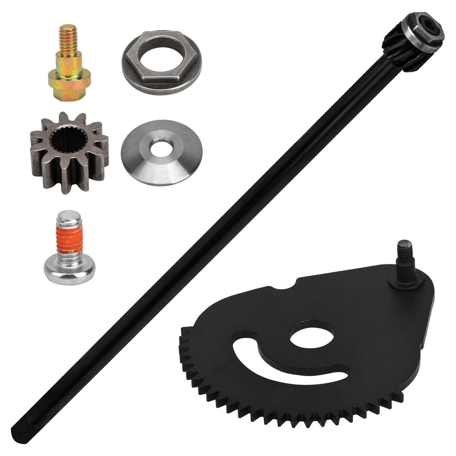938-05078 Steering Shaft 5/8 and 617-04094 Sector Gear for MTD Troy Bilt Mowers 941-04124 Hex Flange Bearing 61704094 948-0389 76-057 738P07154,738-05078