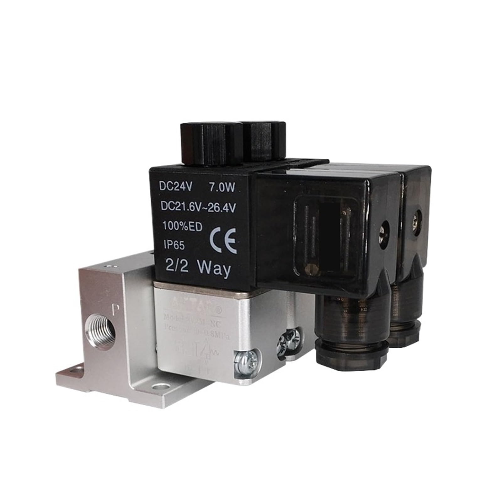 Électrovanne pneumatique 3V2M-NC/NO haute précision 24V et 220V