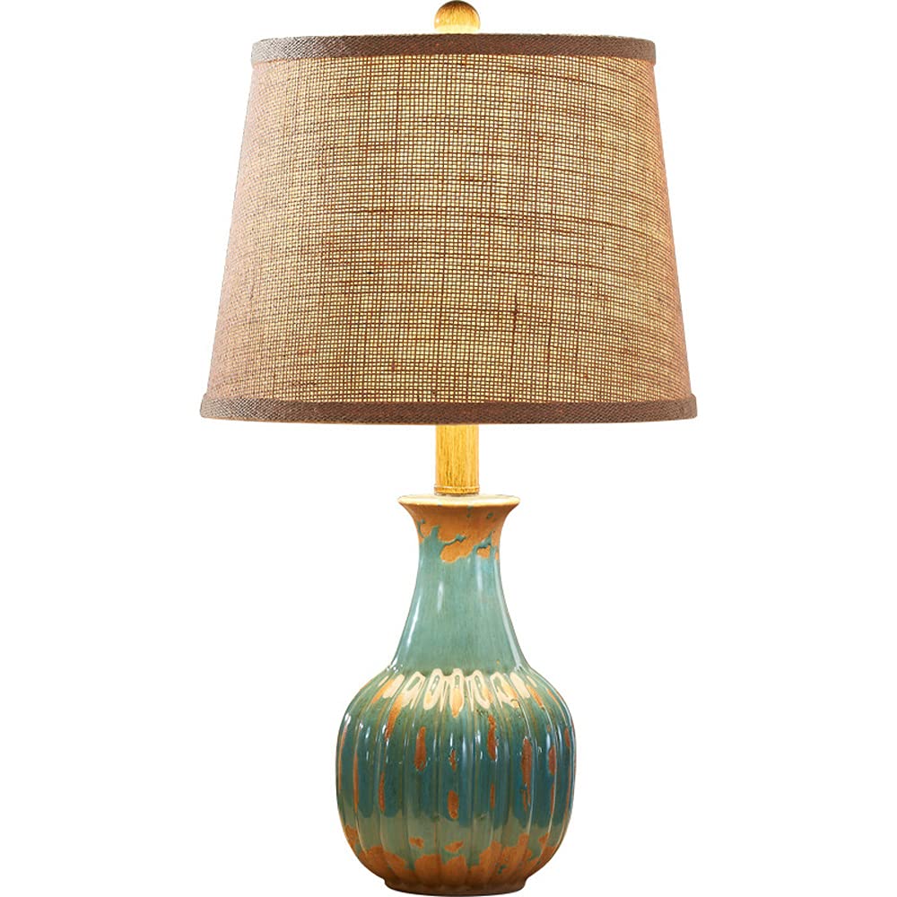 Lampa stołowa Styl europejski Retro Sypialnia Lampka nocna Tradycyjny Stary Design Ceramika Lampa stołowa Z Lnianym Abażurem Ceramiczna Lampa biurkowa Do Salonu Gabinet Oświetlenie