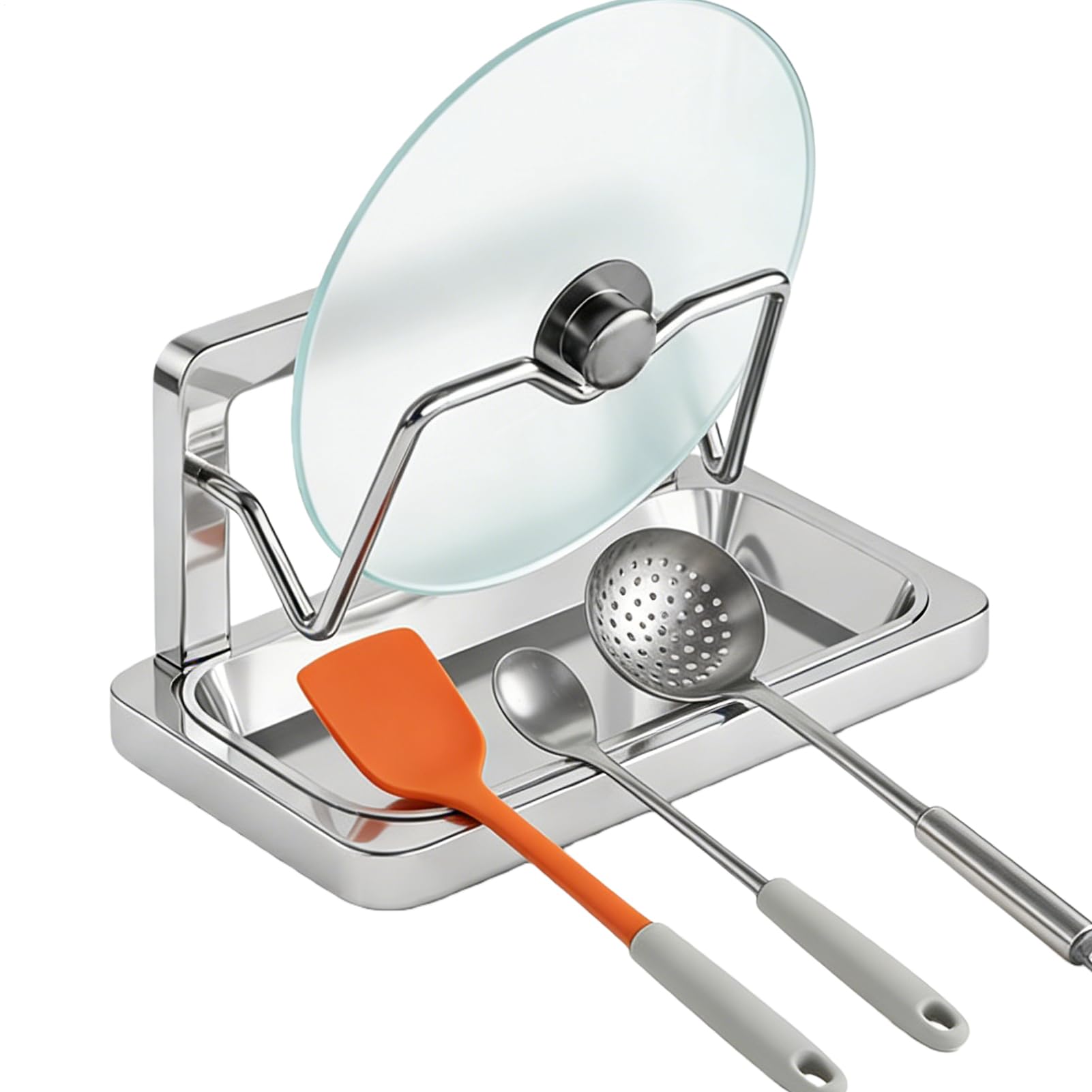 Rangement vertical de cuillères et poêles pour un comptoir de cuisine net