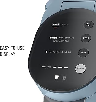 Ninja Pod & Grounds Specialty XL Single-Serve Coffee Maker K-Cup Pod Compatible Brews Grounds Compact Design Built-In Milk Frother 68-oz. Reservoir 6oz. Cup-24oz. Mug Sizes Denim Blue PB055ABL