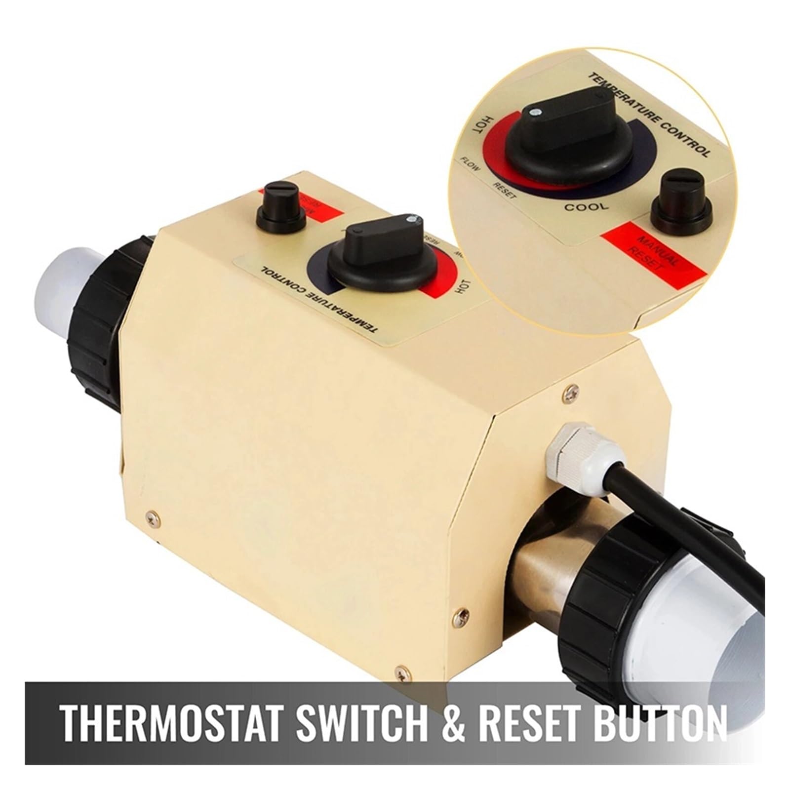 Calentador de Piscina de 2KW y 3KW, Bomba de Calentador de Agua eléctrica for SPA, Equipo de bañera de hidromasaje, termostato de Calentador de Agua Sus Funciones Completas(3KW)