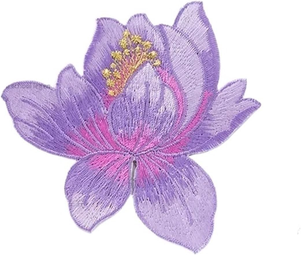 Patchs brodés de fleurs lotus pour réparer un accroc et décorer facilement une veste ou un jean
