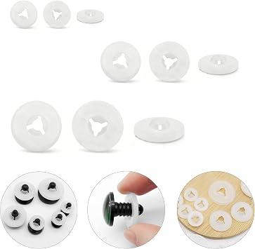 JJGQAZ 60pcs 12mm 20mm 25mm Safety Eyes Washers for Stuffed Animals Plastic Craft Eyes Backs for Crochet Amigurumi Plush Animals Mixed
