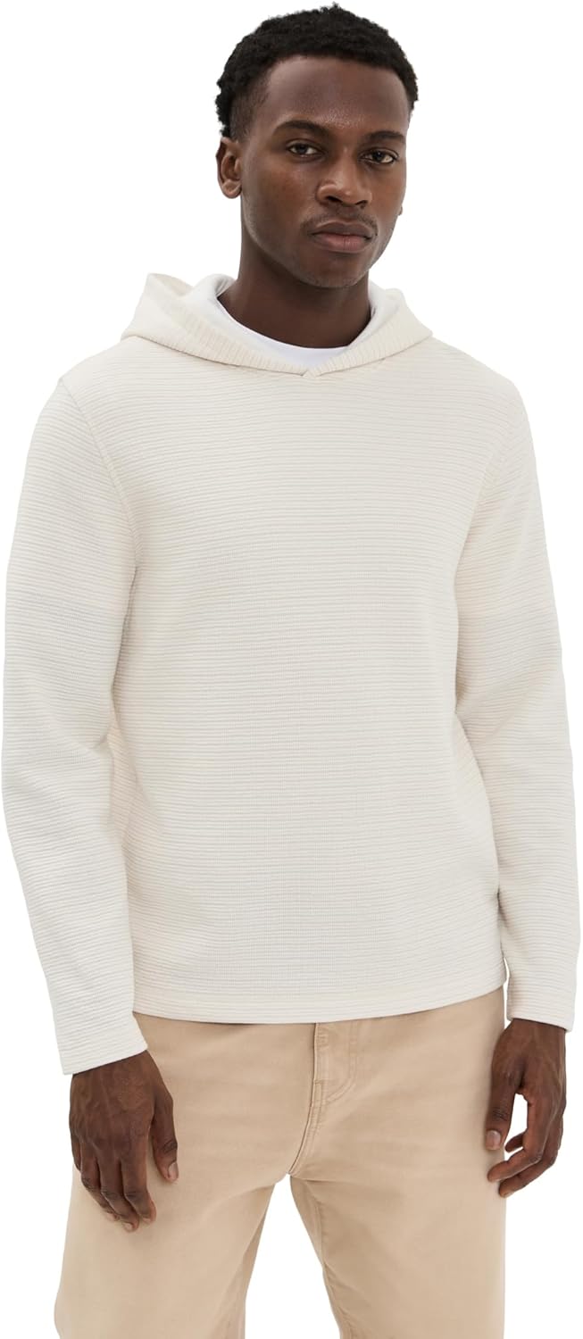 Vince Men's Varigated Striped Double Face Hoodie