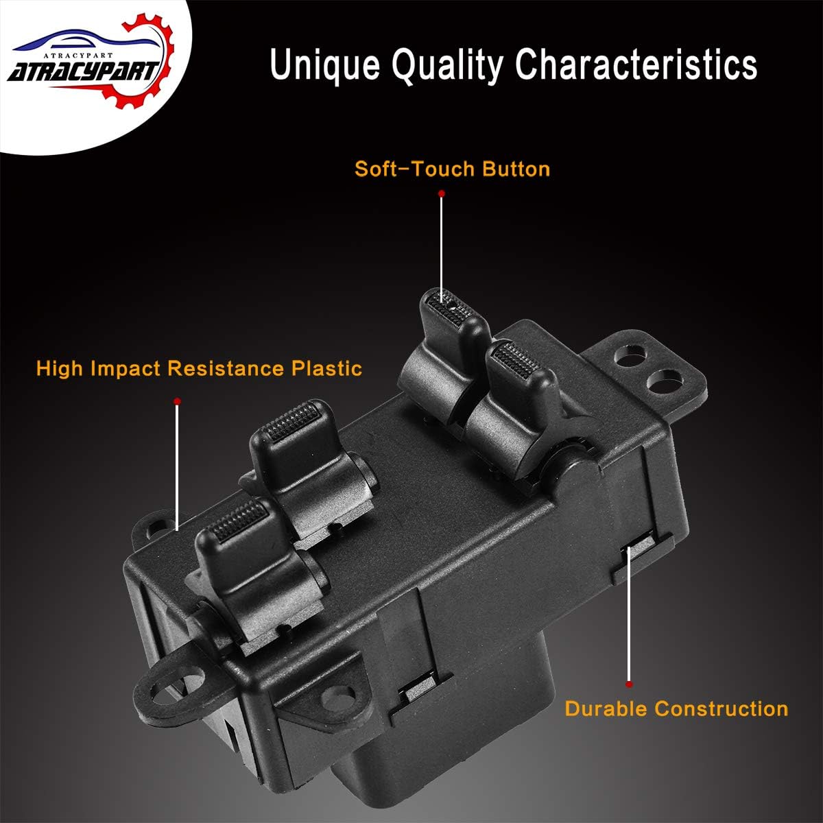 ATRACYPART Master Power Window Switch Front Left Driver Side | for 2004 2005 2006 2007 Chrysler Town & Country Dodge Caravan Grand Caravan | #4685732AC, 04685732AC