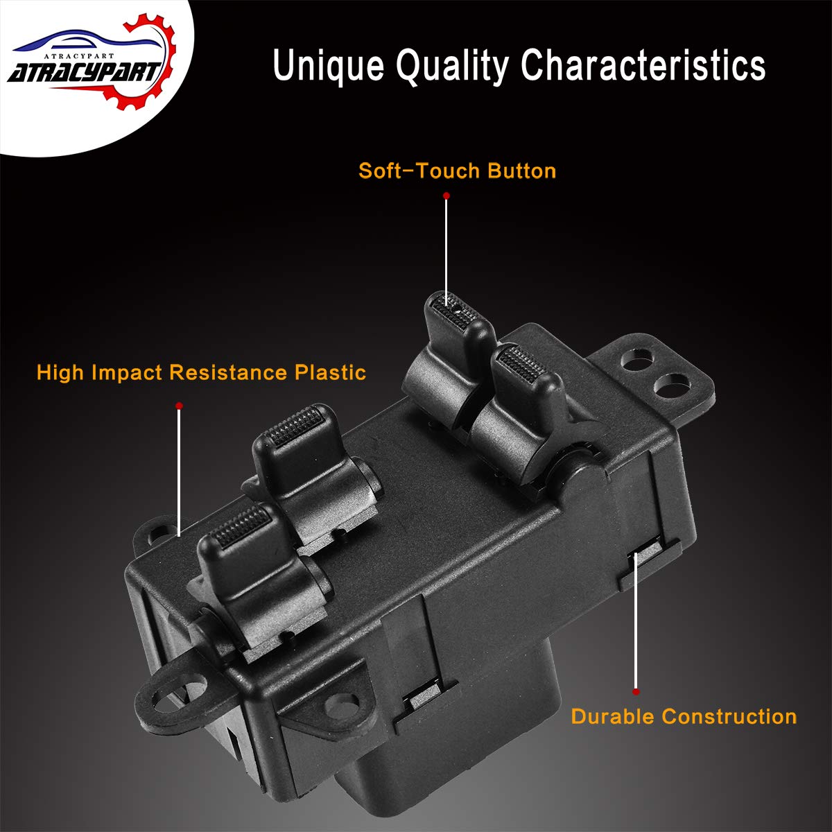 ATRACYPART Master Power Window Switch Front Left Driver Side | for 2004 2005 2006 2007 Chrysler Town & Country Dodge Caravan Grand Caravan | #4685732AC, 04685732AC