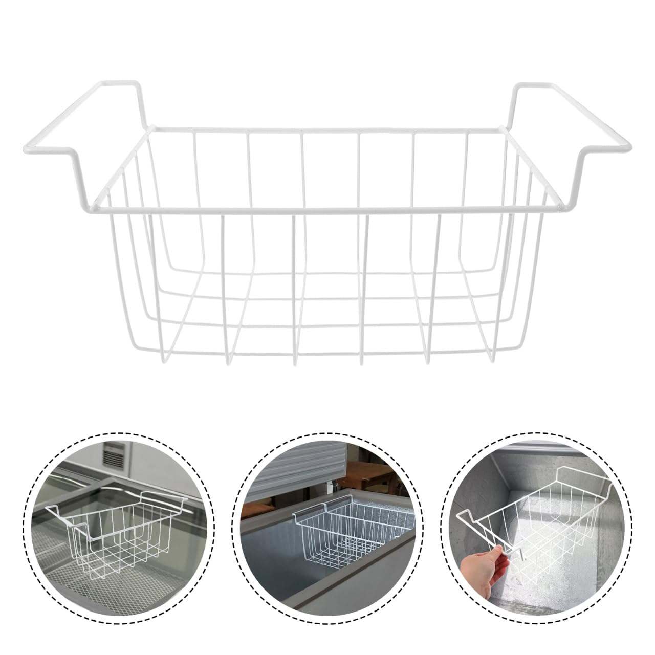 ABOOFAN Organizador De Congelador Cesta Colgante Ajustable para Congeladores Verticales Y Horizontales Estante De Alambre Transpirable con Separadores para Optimizar Espacio De Almacenamiento