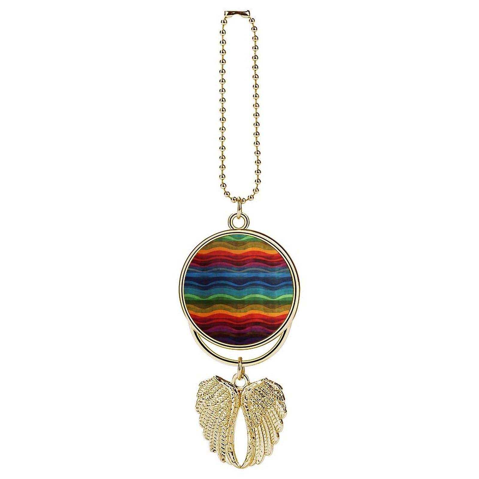 Rainbow Car Pendant Hanging Swing Auto Rear View Mirror Hanging Car Rear View Mirror Charm Truck Hanger Ornament Charm for Car Rear View Mirrors Accessories