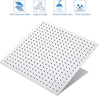 Vista 5 de NearMoon - Cabezal de regadera grande de acero inoxidable cuadrado de lujo en cascada, para instalar en el techo o la pared