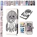 Produktbild E-Mandala kompatibel mit Samsung Galaxy S6 Edge Hülle Leder Flip Case Wallet Tasche handyhüllen Silikon Schutzhülle Lederhülle mit Kartenfach Handytasche - Campanula Traumfänger Skelett
