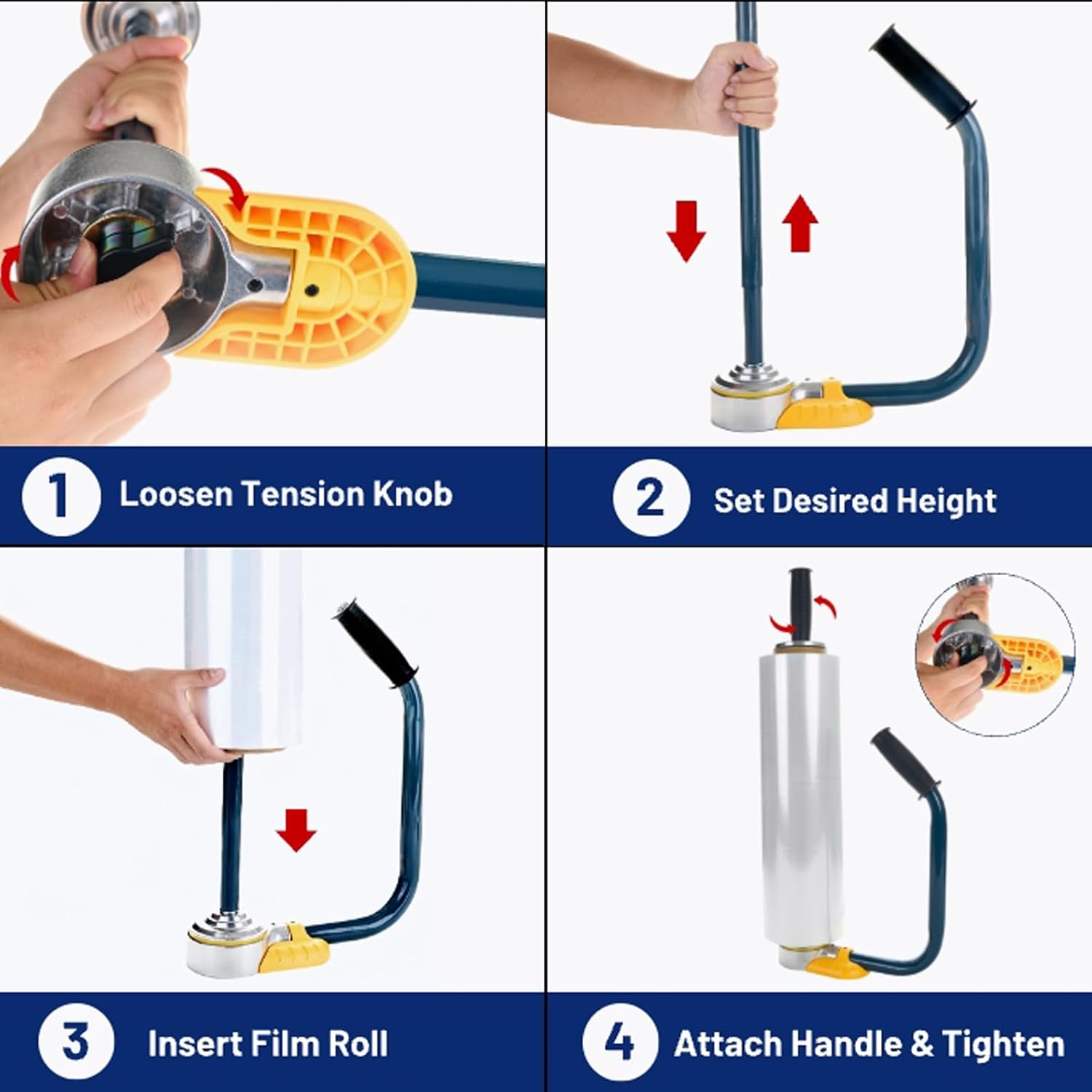NORTHSKY Pallet Stretch Film Packing Machine Industrial Shrink Wrap Dispenser Holder Adjustable Wrap Handle from 13-20 inch