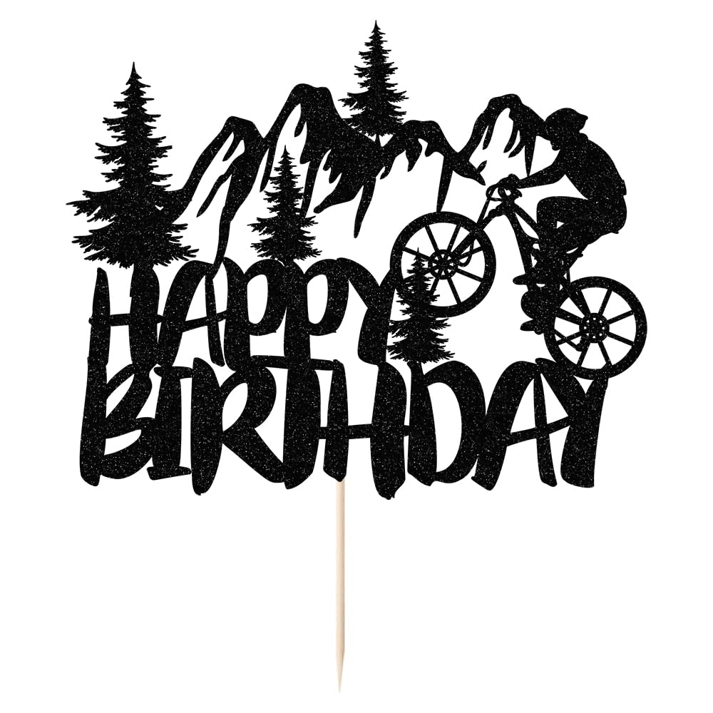 Yetxel Mountain Bike Happy Birthday Cake Topper