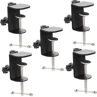 SUPVOX 5 Pçs Clipe De Mesa Braçadeira Ajustável Braçadeira De Lâmpada De Mesa Suportes De Metal Acessórios De Mesa Suporte De Braço Boom Microfone C-Braçadeira Multi-Função Braçadeira De