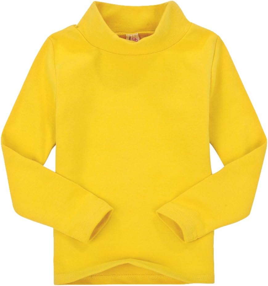 Children Unisex Solid Color Kids School Uniform Long Sleeve Turtleneck T-Shirt