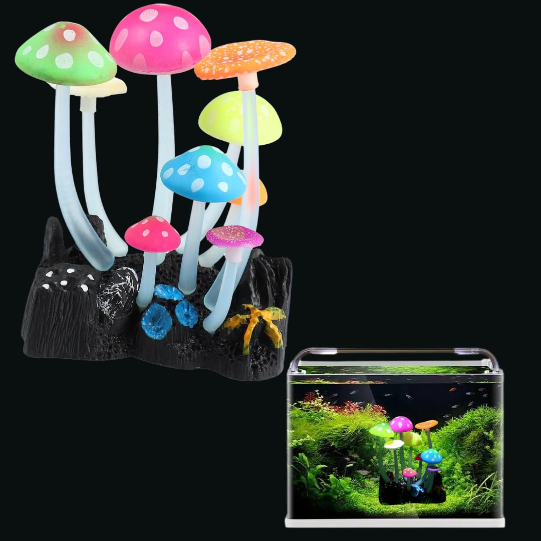 SANSEFERO Premier Plants Glowing Effect Artificial Mushroom Plants for Plant Fish Tank Aquarium Decor Ornament for Aquarium Landscape(Mushroom Plant) (B0CWPFFN3T) Amazon Price History, Amazon Price Tracker