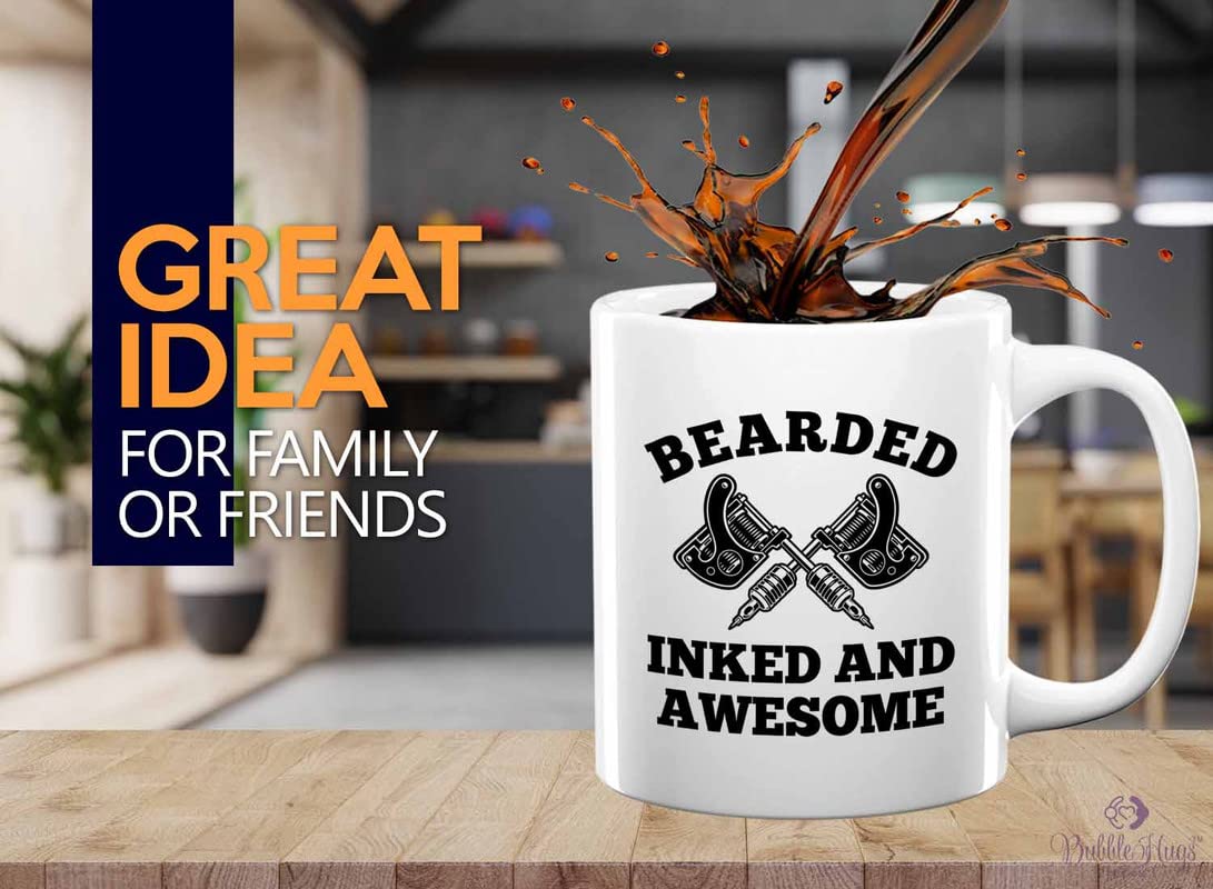 Bubble Hugs Tattoo Artist Coffee Mug 11oz White - Bearded Inked And - Tattooist Gift Tattooing Tattoo Shop Decor Tattooer Inker Studio Designer Tattoo Fund